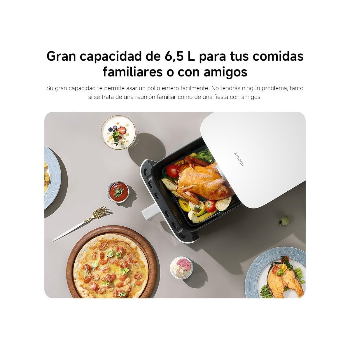 Xiaomi Smart Air Fryer 6.5L Freidora de Aire 1800W WiFi y App | Blanco / Negro