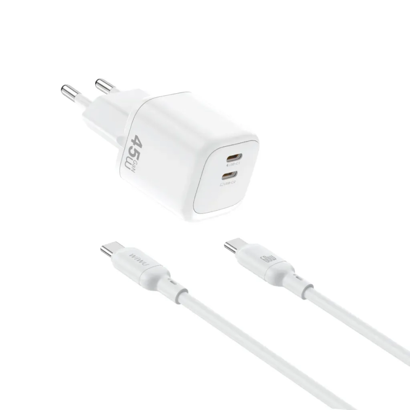Cube – Cargador Rápido GaN 45W PD 2C + Cable USB-C