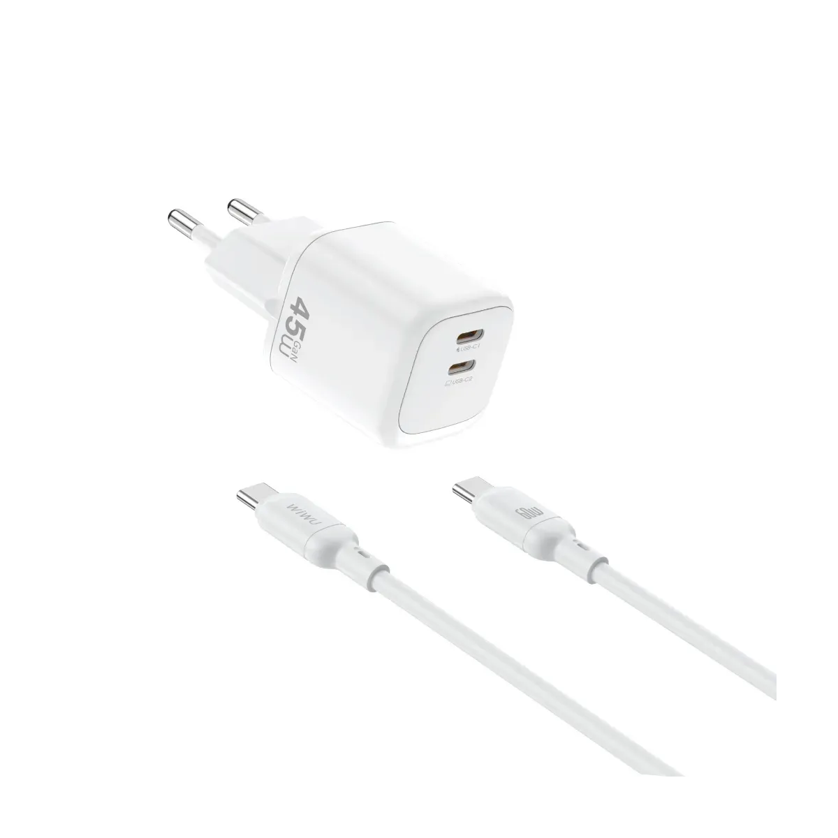 Cube – Cargador Rápido GaN 45W PD 2C + Cable USB-C