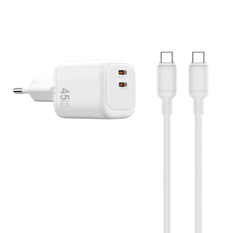 Cube – Cargador Rápido GaN 45W PD 2C + Cable USB-C