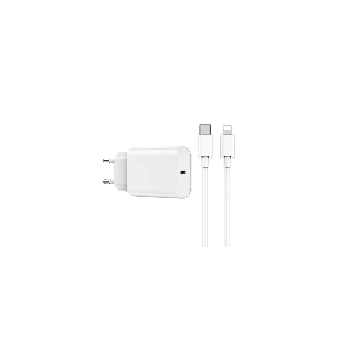 QUICK – Cargador Rápido GaN 20W PD + Cable USB-C a Lightning